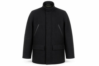 Mens UK Size M River Island Black Overcoat
