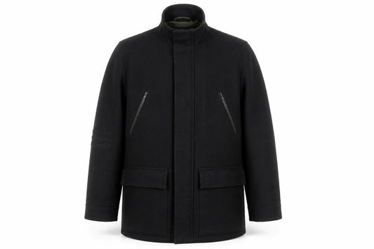 Mens UK Size M River Island Black Overcoat