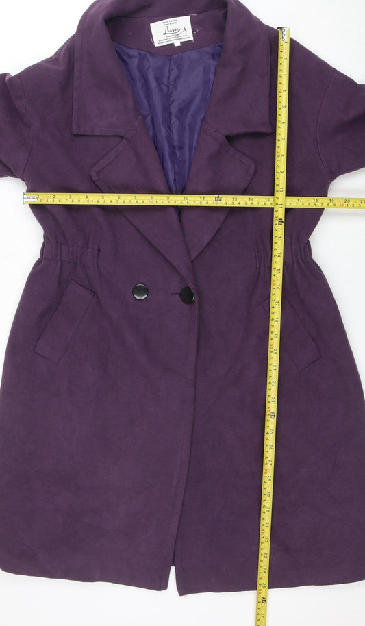 Womens UK Size L Leazie Purple Overcoat