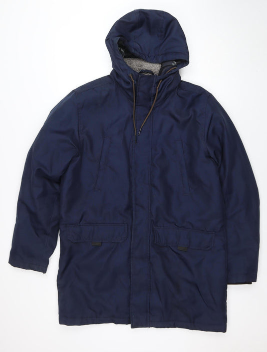 Mens UK Size S Avenue Blue Parka Coat