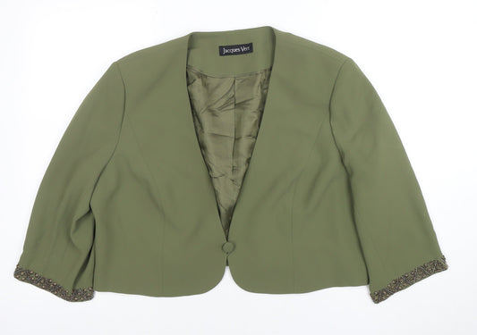 Womens UK Size 20 Jacques Vert Regular Green Blazer