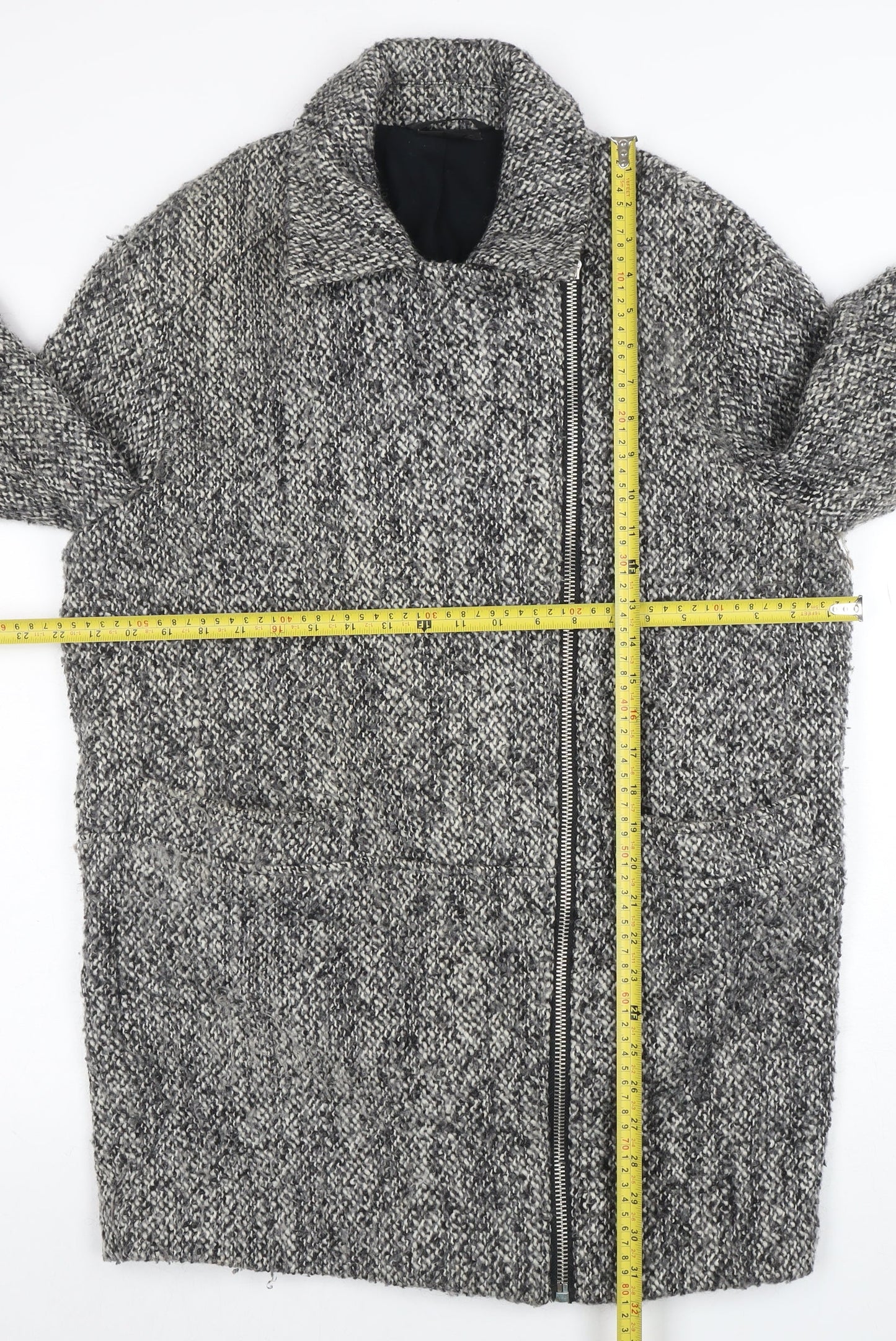 Womens UK Size 10 Topshop Grey Overcoat