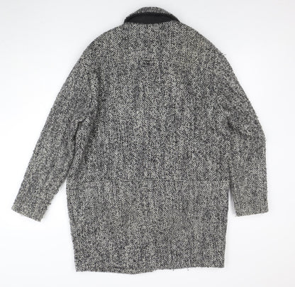 Womens UK Size 10 Topshop Grey Overcoat