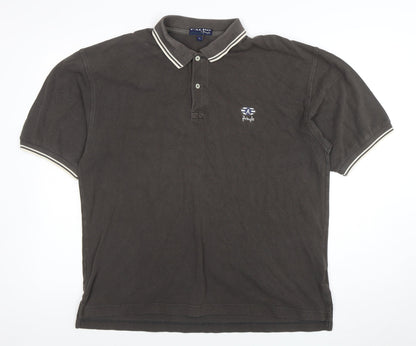Pringle Mens Black Polo Shirt L 100% Cotton Classic Fit Casual