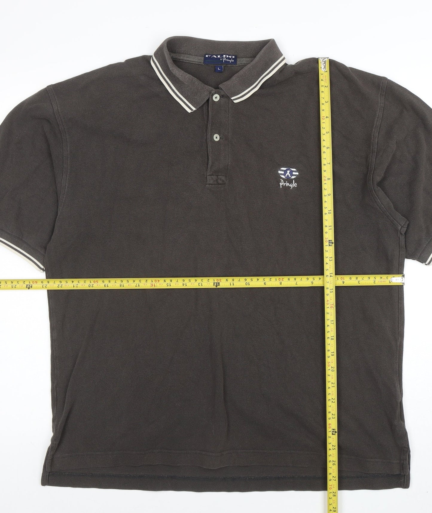 Pringle Mens Black Polo Shirt L 100% Cotton Classic Fit Casual