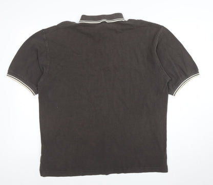 Pringle Mens Black Polo Shirt L 100% Cotton Classic Fit Casual
