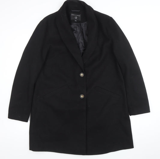 Womens UK Size 14 Dorothy Perkins Black Overcoat