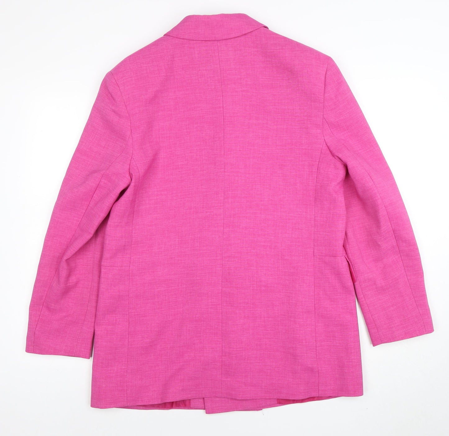 Topshop Women Pink UK 12 Double-Breasted Blazer Woven Jacket