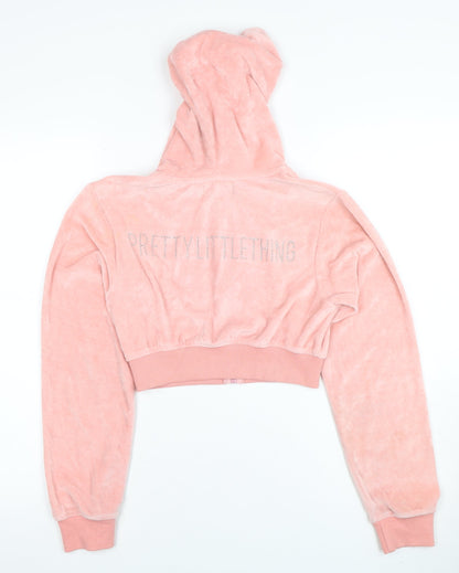Womens UK Size 8 PRETTYLITTLETHING Pink Full Zip Hoodie