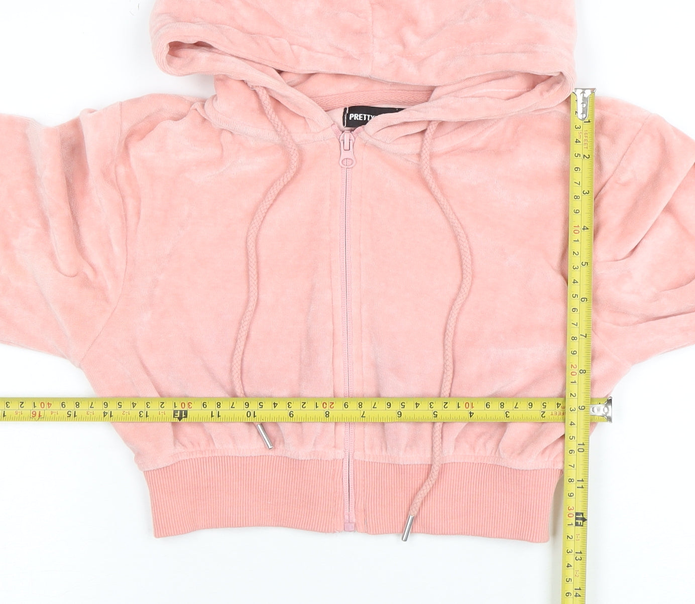 Womens UK Size 8 PRETTYLITTLETHING Pink Full Zip Hoodie