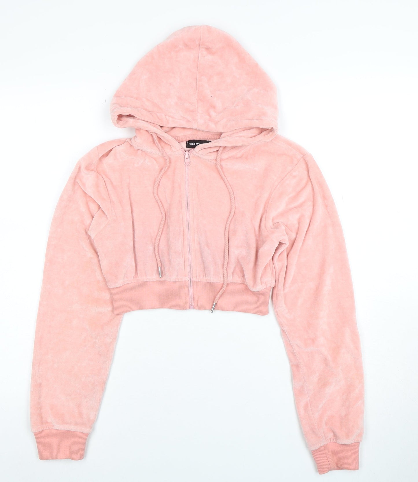 Womens UK Size 8 PRETTYLITTLETHING Pink Full Zip Hoodie