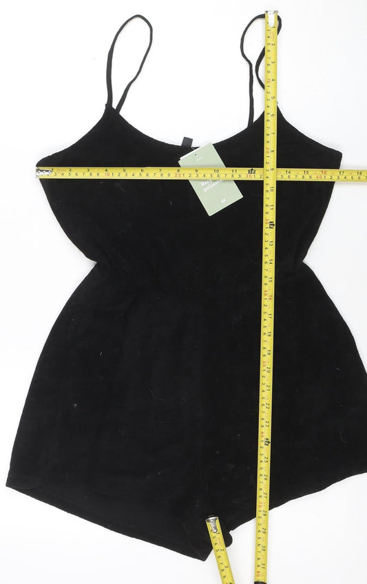 H&M Divided Women's Black Playsuit Size S Sleeveless Polyester Blend