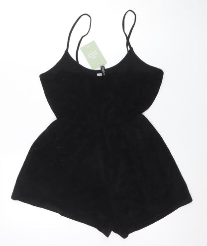 H&M Divided Women's Black Playsuit Size S Sleeveless Polyester Blend