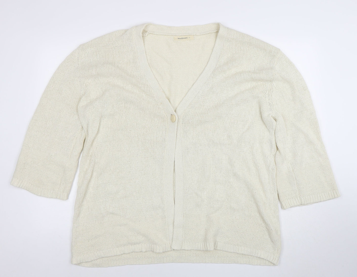 Womens UK Size XL Woolovers Ivory Cardigan Jumper
