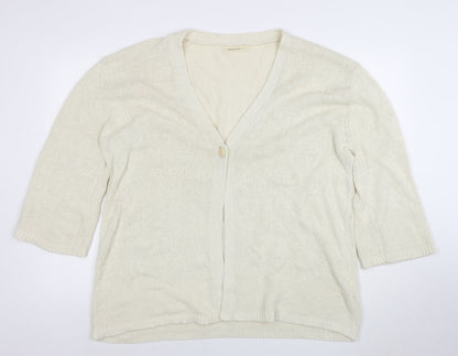 Womens UK Size XL Woolovers Ivory Cardigan Jumper