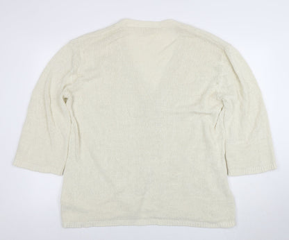 Womens UK Size XL Woolovers Ivory Cardigan Jumper