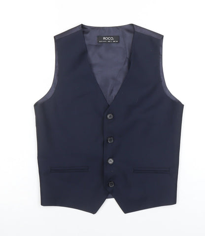 ROCO Teens Navy Blue Tuxedo Suit Waistcoat Size 12 Formal Lined