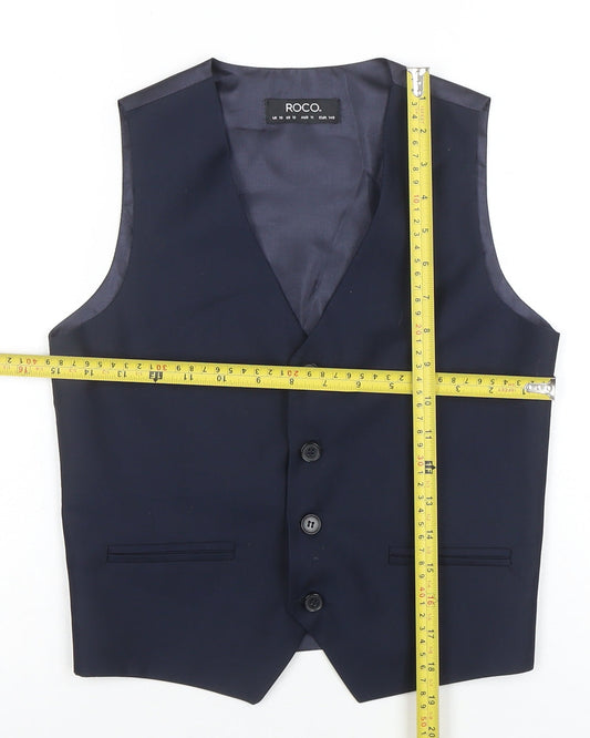 ROCO Teens Navy Blue Tuxedo Suit Waistcoat Size 12 Formal Lined