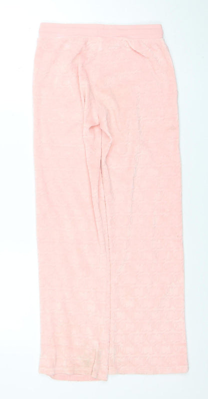 Juicy Couture Girls Pink Velour Sweatpants 10-11 Years Elastic Waist