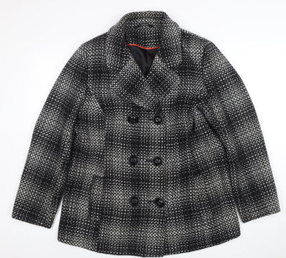 Womens UK Size 16 Classic Black Pea Coat