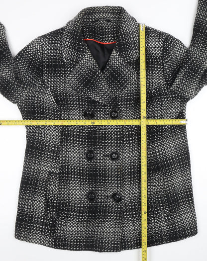 Womens UK Size 16 Classic Black Pea Coat
