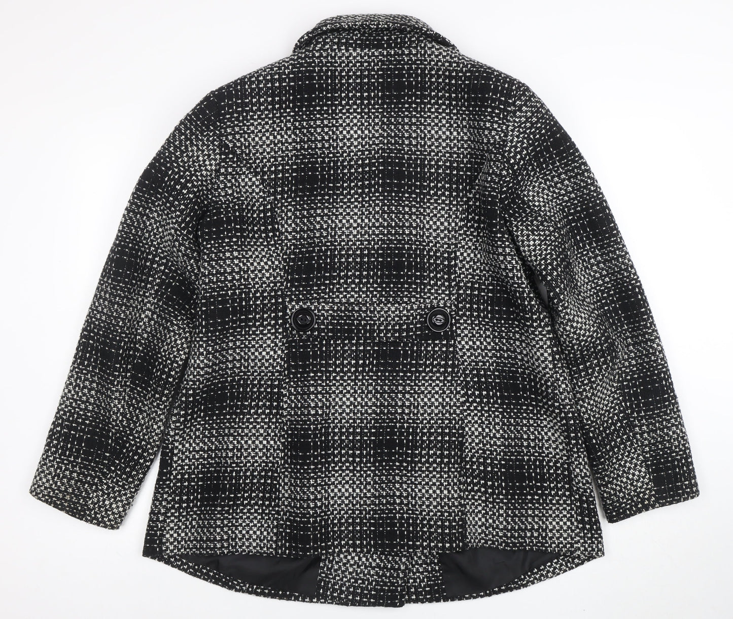 Womens UK Size 16 Classic Black Pea Coat