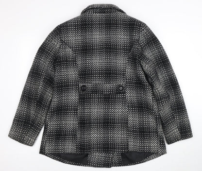Womens UK Size 16 Classic Black Pea Coat