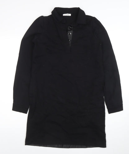 Thought Women's Black Size 8 Collared Long Sleeve Shirt Dress
