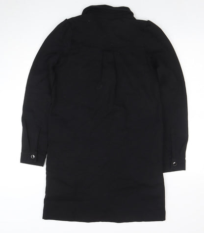 Thought Women's Black Size 8 Collared Long Sleeve Shirt Dress