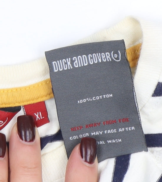 Mens UK Size XL Duck and Cover White  T-Shirt