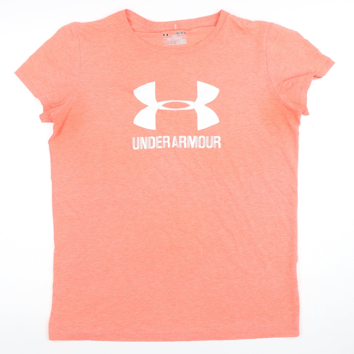 Womens UK Size M Under armour Orange Gym & Training Running & Jogging Yoga T-Shi