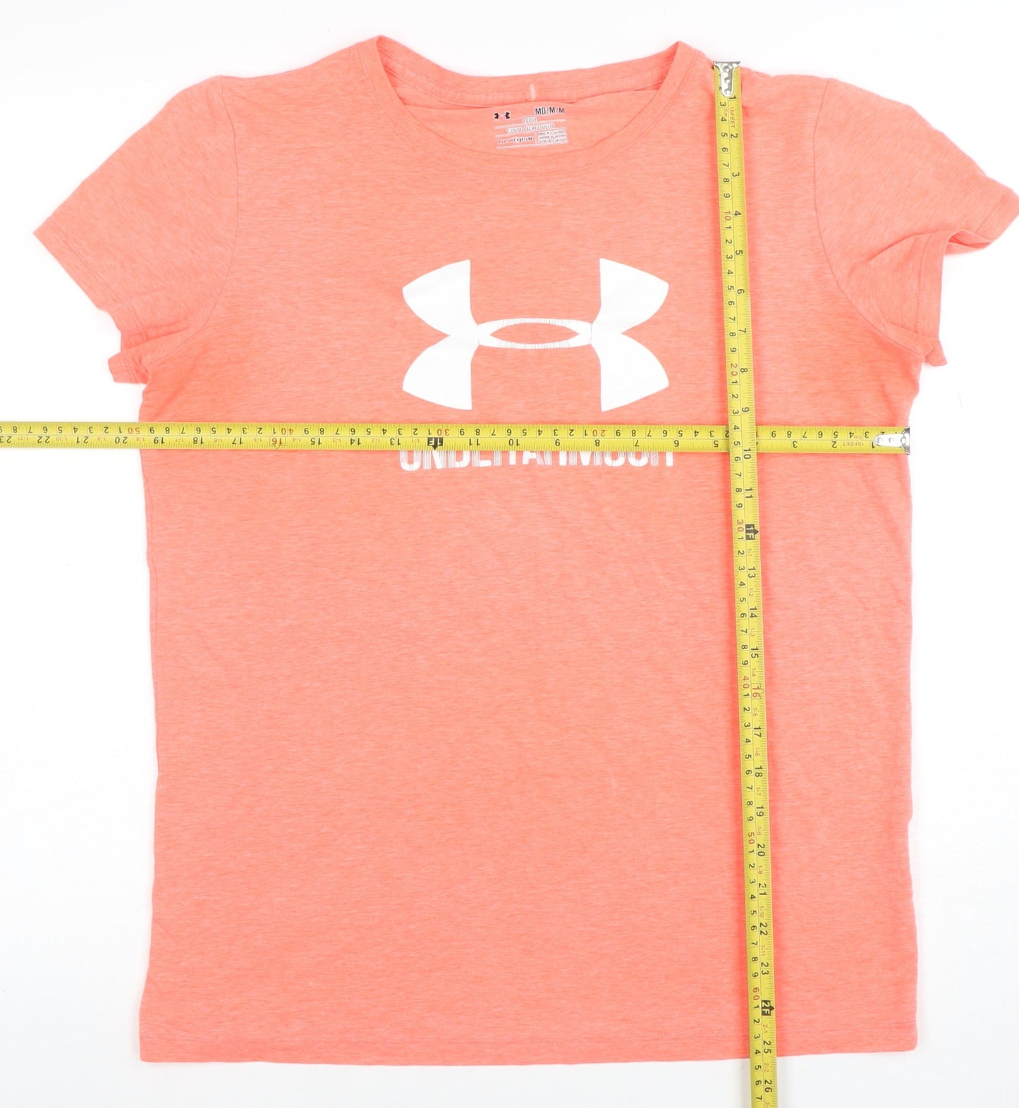 Womens UK Size M Under armour Orange Gym & Training Running & Jogging Yoga T-Shi