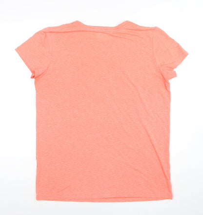 Womens UK Size M Under armour Orange Gym & Training Running & Jogging Yoga T-Shi