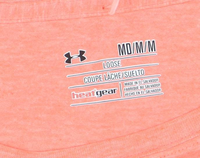 Womens UK Size M Under armour Orange Gym & Training Running & Jogging Yoga T-Shi