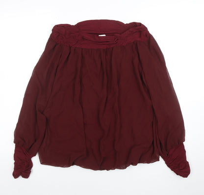 Womens UK Size 14 Ashley Brooke Red Tunic Blouse