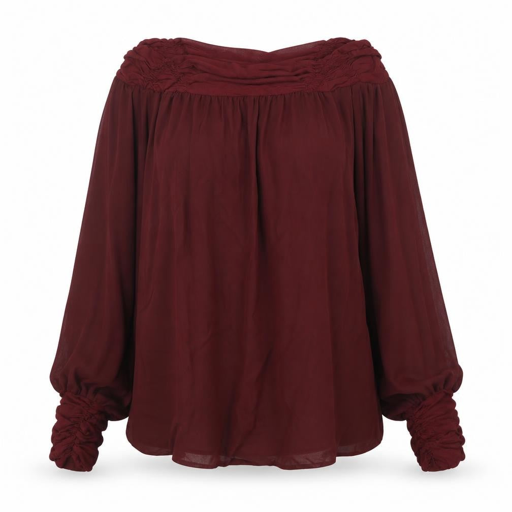 Womens UK Size 14 Ashley Brooke Red Tunic Blouse