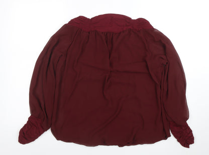 Womens UK Size 14 Ashley Brooke Red Tunic Blouse