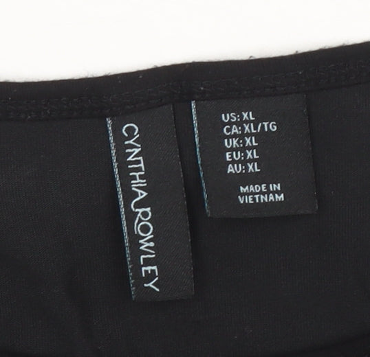Womens UK Size XL Cynthia Rowley Black Basic Blouse