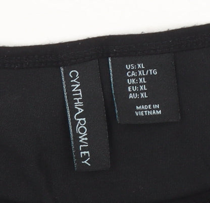 Womens UK Size XL Cynthia Rowley Black Basic Blouse