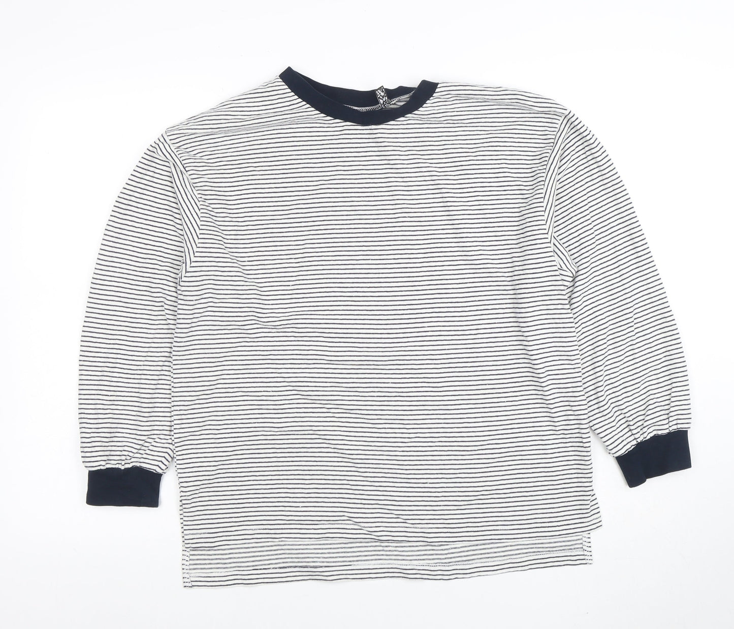 Womens UK Size 10 ASOS White Ringer T-Shirt