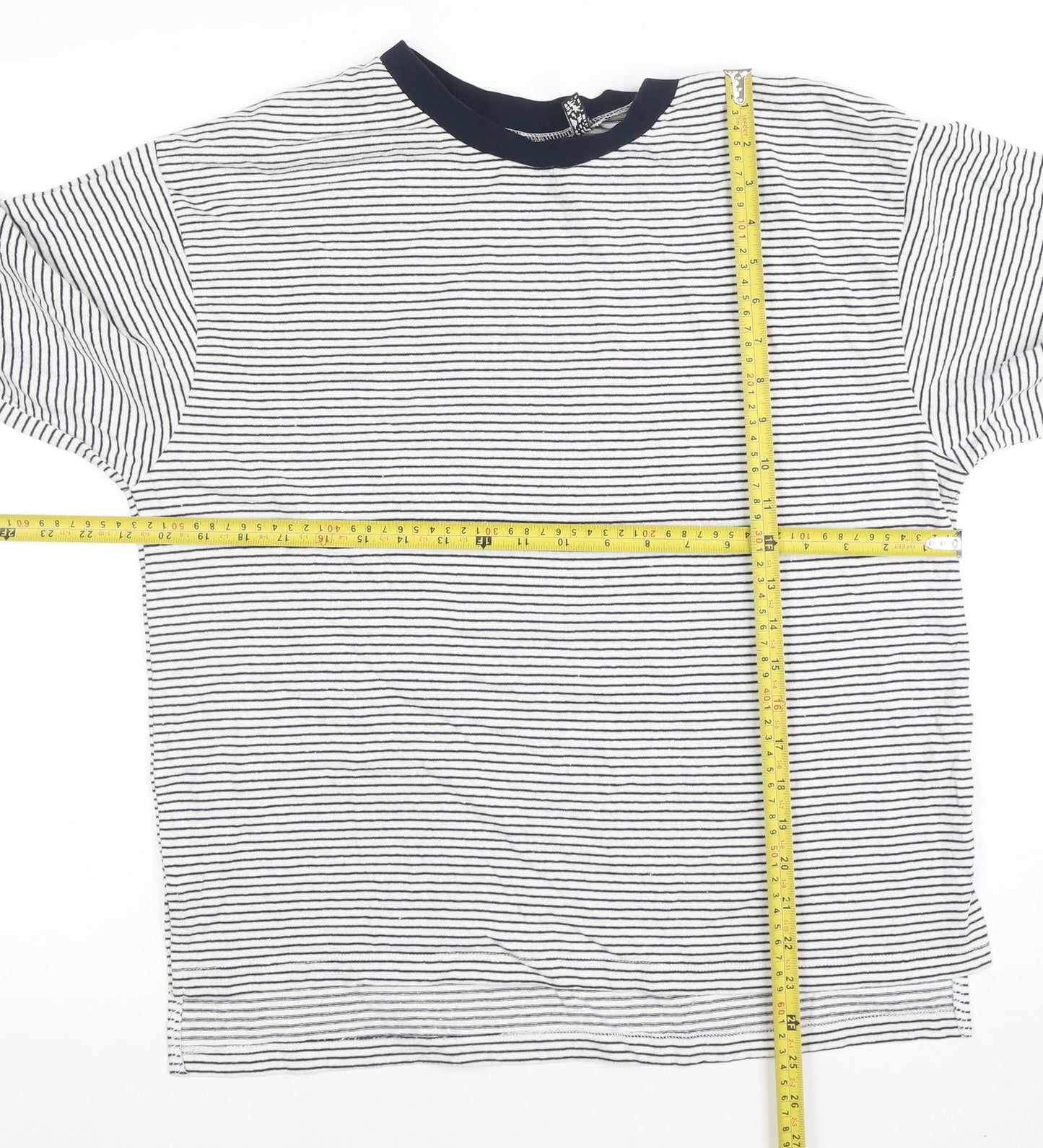 Womens UK Size 10 ASOS White Ringer T-Shirt
