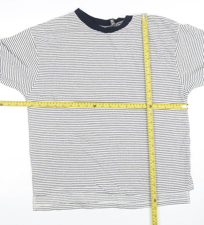 Womens UK Size 10 ASOS White Ringer T-Shirt