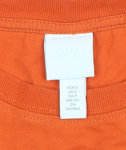 Womens UK Size S H&M Orange Basic T-Shirt
