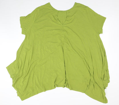 ANTHONY Studio Women’s Green XL Trapeze Asymmetric Jersey Dress