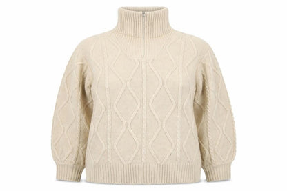 Womens UK Size 18 Violet Romance Beige Pullover Jumper