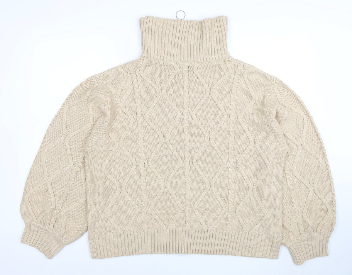 Womens UK Size 18 Violet Romance Beige Pullover Jumper
