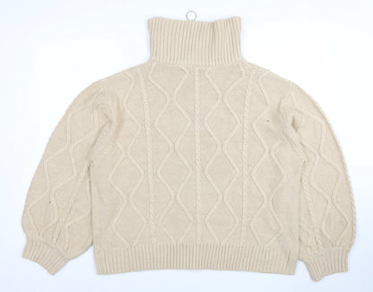Womens UK Size 18 Violet Romance Beige Pullover Jumper