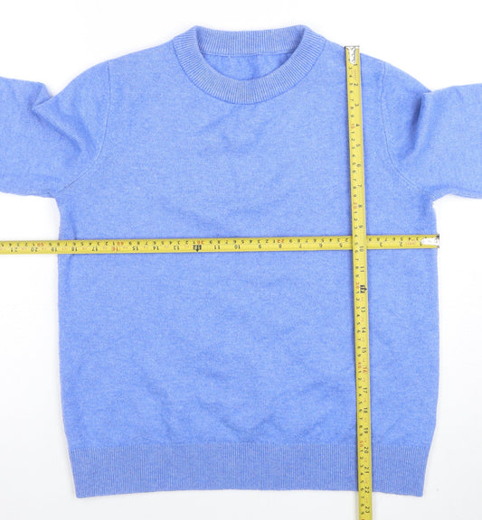 Marks and Spencer Womens Blue Wool Blend Crew Neck Jumper Size S