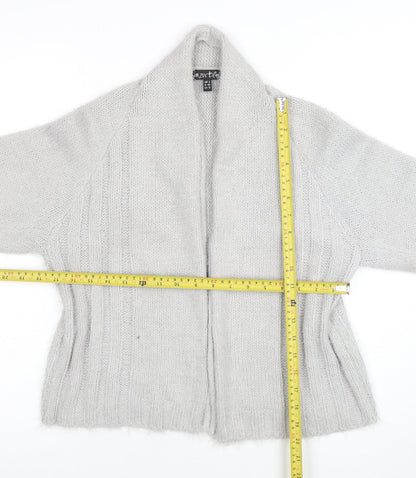 Marble Women's Grey Chunky Knit Open Cardigan Size 12