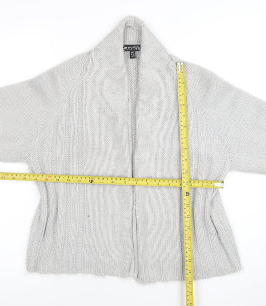 Marble Women's Grey Chunky Knit Open Cardigan Size 12